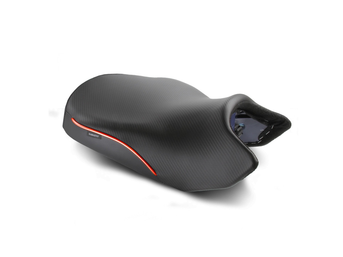 Check out the World Sport Performance Aftermarket Front Motorcycle Seat with CFX and Red Welt for the BMW R 1300 GS.